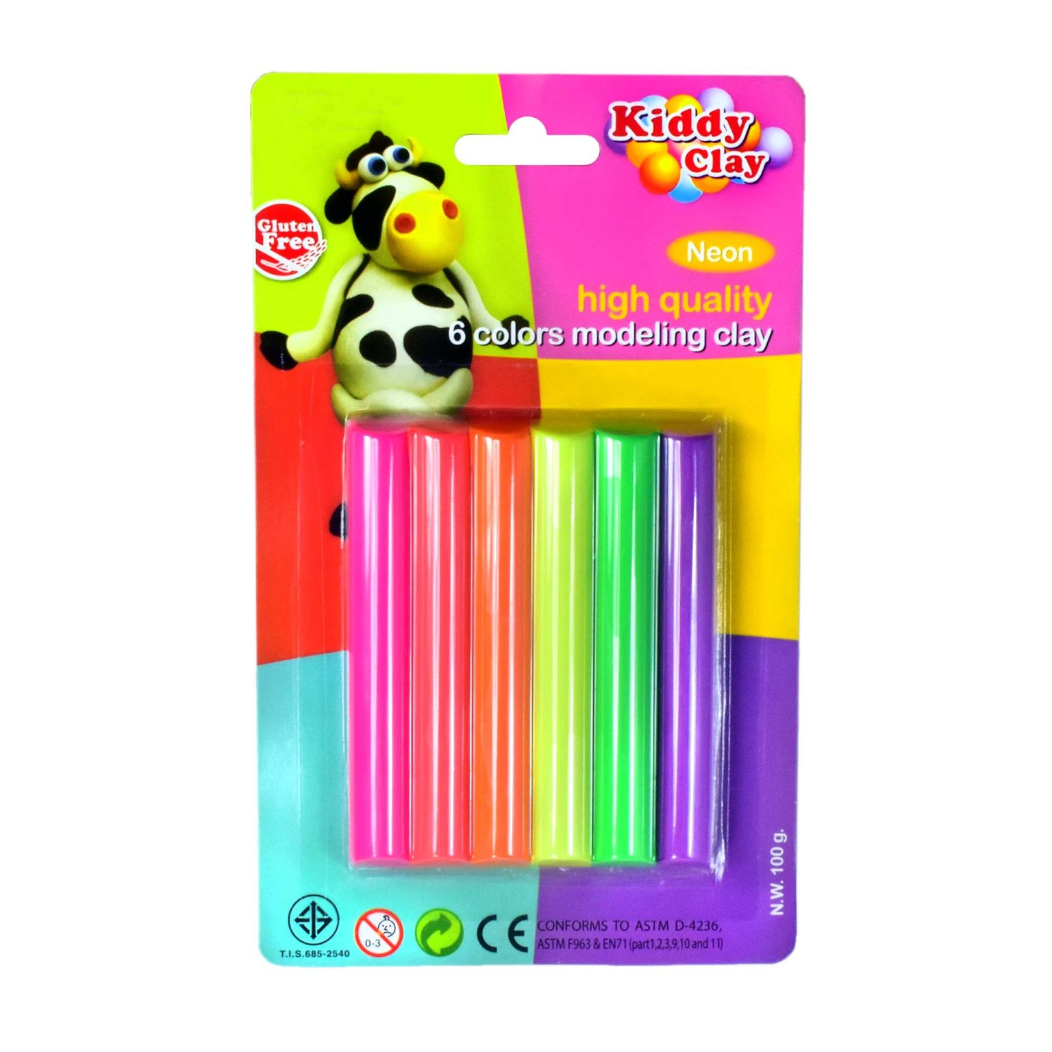 Nara Modeling Clay ST1006N (Neon Colours) (Pack of 4) Impex